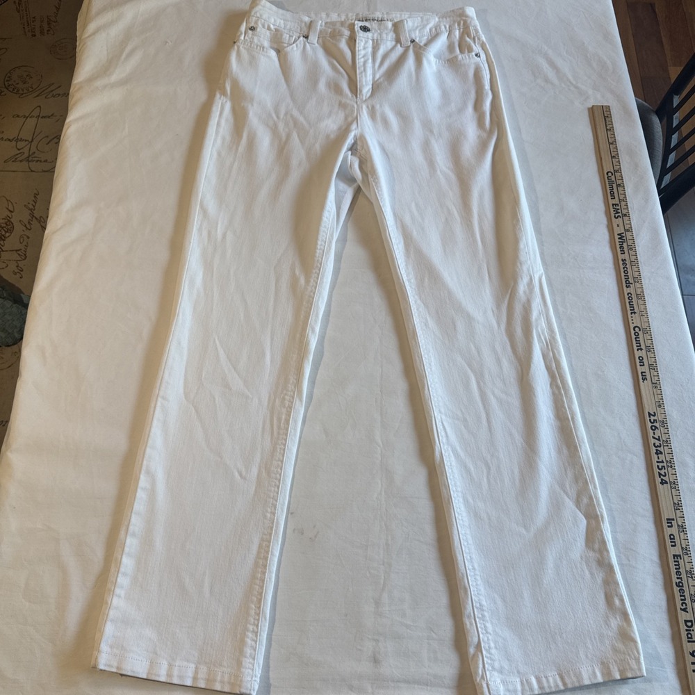 Jones New York Jeans Lexington Straight Secret Slimming White Sz 6 Short